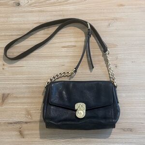 Michael Kors Black Crossbody Bag with Gold Accents
